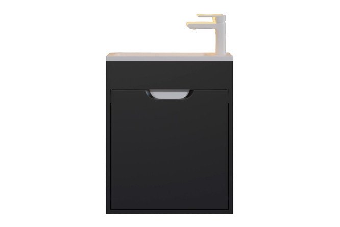 Изображение товара Тумба подвесная Modul 50 см, цвет каркаса чёрный матовый, фасада чёрный матовый