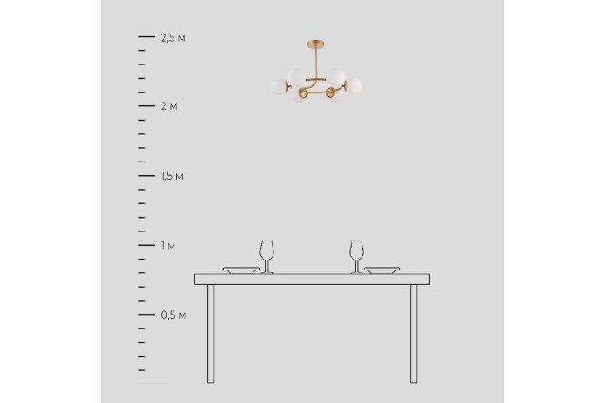 Светильник потолочный EVOLUCE Calabria 12 кв.м., 67x36.5x67 см, E14