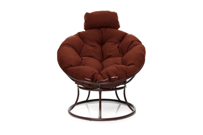 Изображение товара Кресло мини Папасан цвет каркаса коричневый, мягких элементов коричневый
