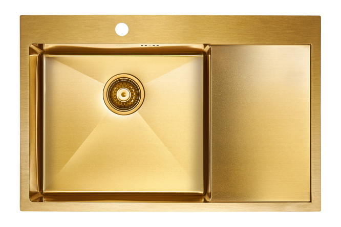 Изображение товара Врезная кухонная мойка PAULMARK Kroner 78F 78x51x20 см из нержавеющей стали с крылом