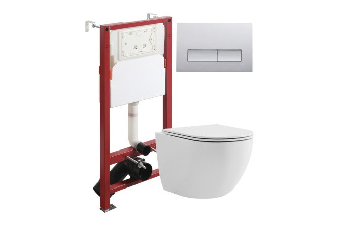 Изображение товара Унитаз с инсталляцией подвесной AGGER ATI03100+APB200