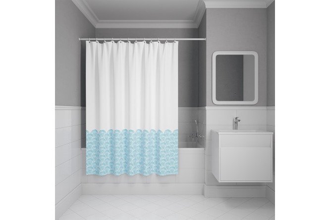 Штора для ванной комнаты IDDIS Base 180x200 см