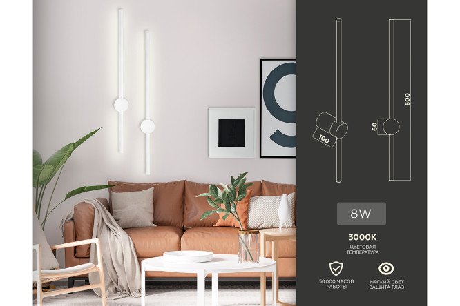 Светильник настенный LED AMBRELLA LIGHT FL5201 2 кв.м, LED