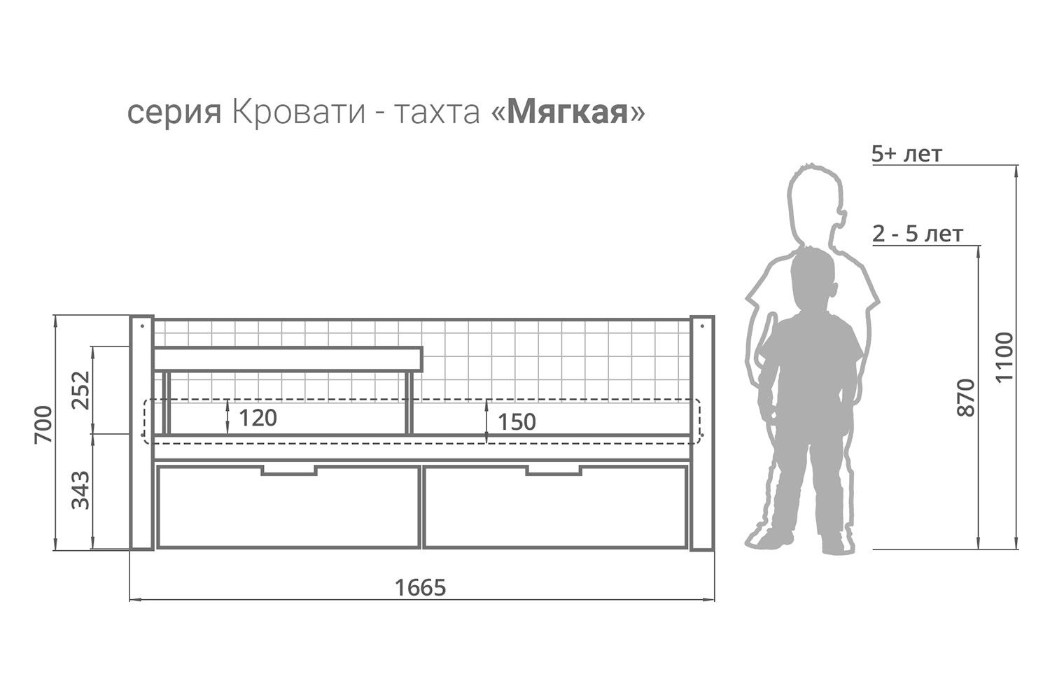 фото Кровать-тахта детская мягкая svogen hoff