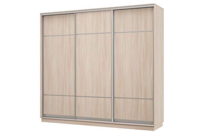 Изображение товара Шкаф-купе 3-дверный Практик 33 210х220х45 см, ясень шимо светлый