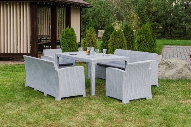 Изображение товара Комплект мебели Grand Lana Dining светло-серый для кухни и столовой