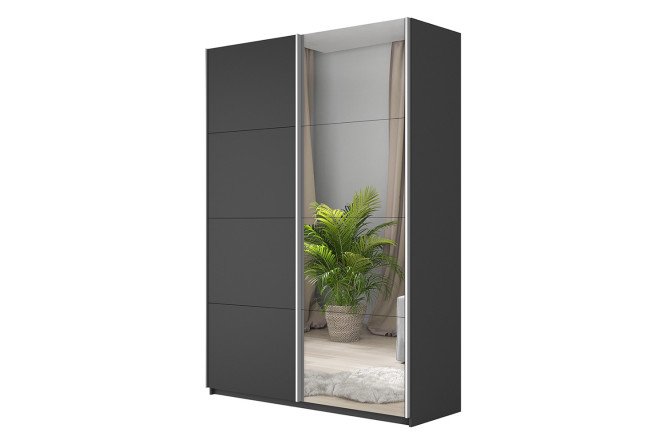 Изображение товара Современный 2-дверный шкаф-купе Cors 160х230 см серый диамант с зеркалом и системой Hettich Изображение товара Современный 2-дверный шкаф-купе Cors 160х230 см серый диамант с зеркалом и системой Hettich