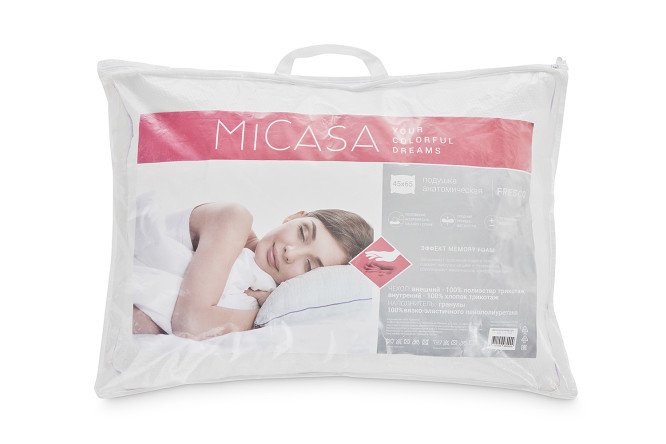 Анатомическая подушка MICASA Fresco 45х65 см, Пенополиуретан