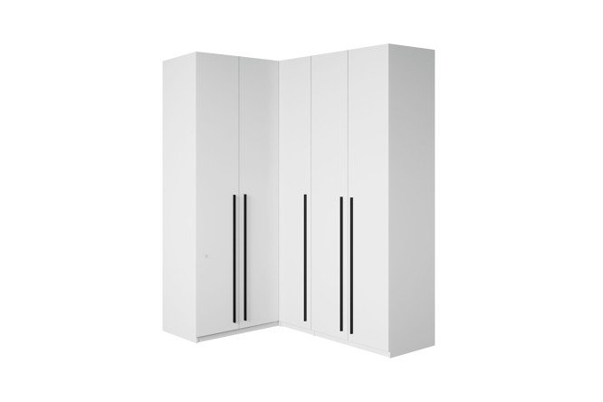 Изображение товара Шкаф угловой 5 дверей София Белый с черными ручками
