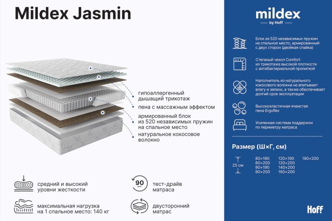 Матрас Jasmin 120х200 см