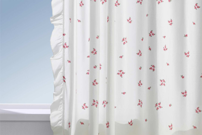 Изображение товара Штора HOFF Марево 180х300 см, 1 шт., цвет белый, розовый, зелёный