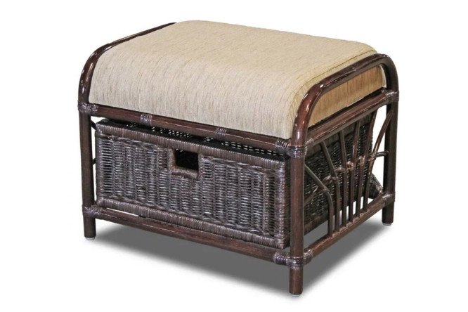 Изображение товара Пуф 12/20 цвет каркаса тёмно-коричневый, сиденья бежевый