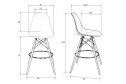 Стул барный DOBRIN DSW Bar 56х108х56 см, цвет сидушки белый (W-02), ножек светлый бук