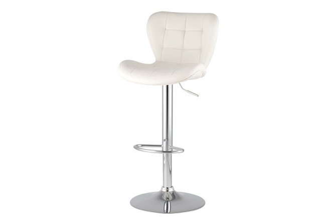 Изображение товара Барный стул Порше 47х89х54 см белый с серебристыми ножками стильный и прочный