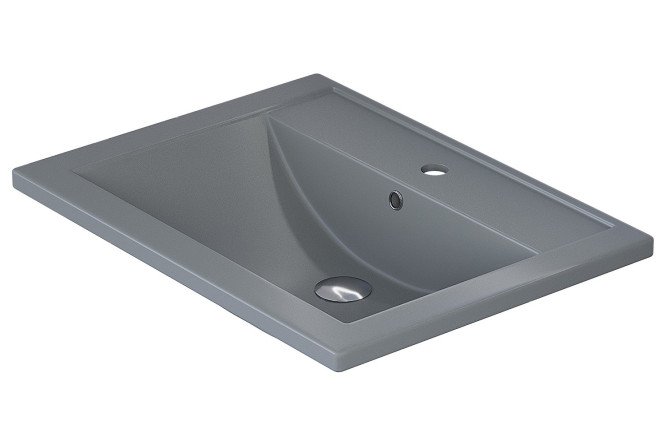 Изображение товара Раковина для ванной Foster Quartz 291030052 60x16.5x40.5 см бетон кварц полувставная