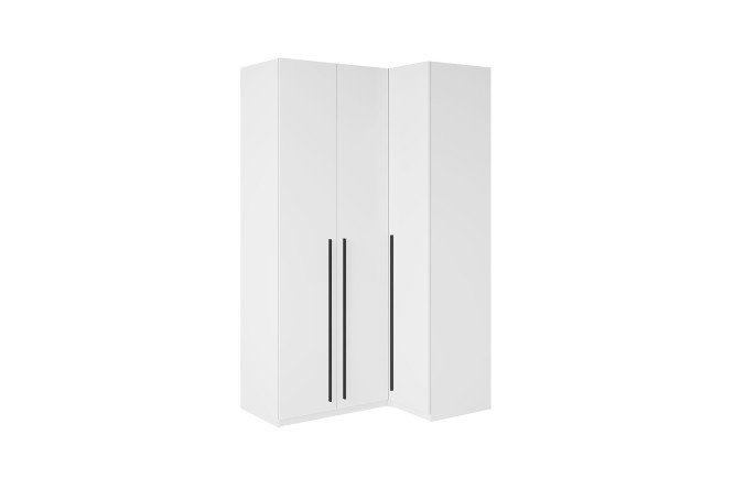 Изображение товара Шкаф угловой 3-х дверный София белый с черными ручками