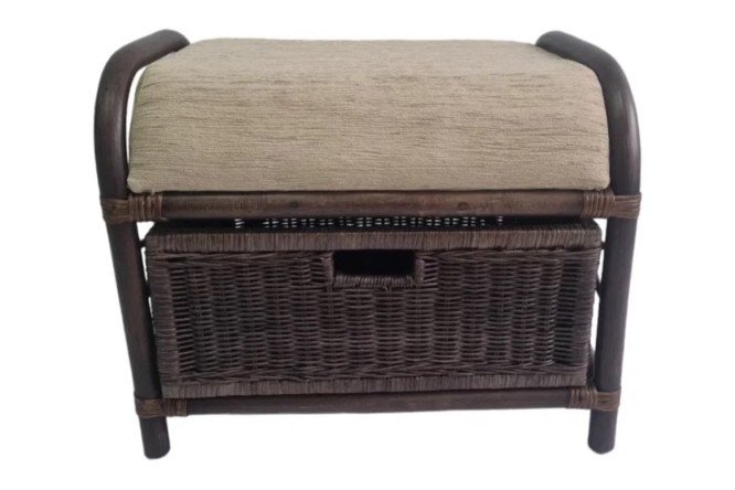 Изображение товара Пуф 12/20 цвет каркаса орех матовый, сиденья бежевый