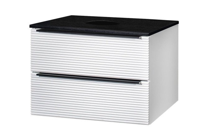 Изображение товара Тумба подвесная RUNO Орлеан 70 см, цвет каркаса белый матовый, чёрный, фасада белый матовый