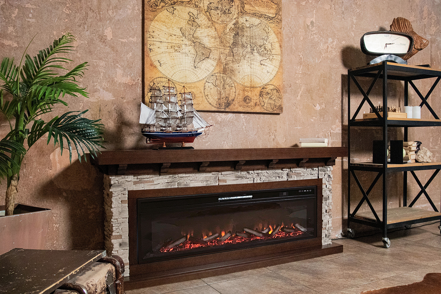 Каминокомплект Royal Flame Chalet 60 с очагом Vision 60 LOG LED темный дуб
