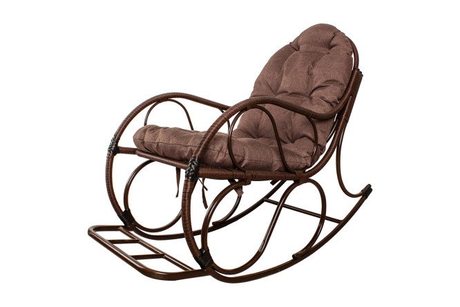 Изображение товара Кресло-качалка Элит коричневое со сменной подушкой комфортная мебель для дома