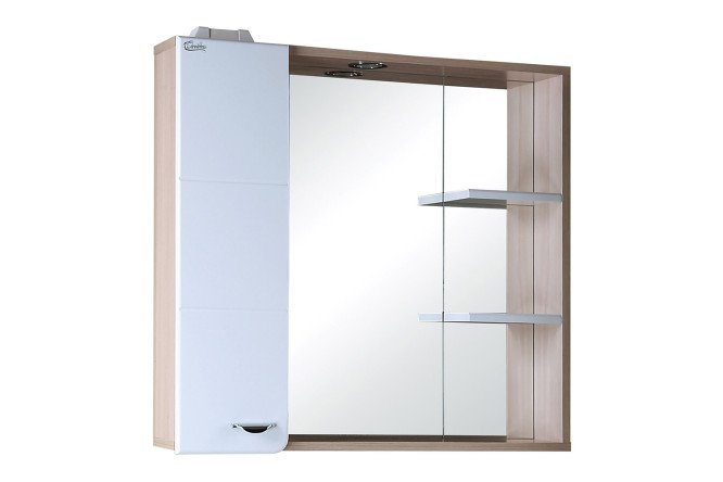 Изображение товара Шкаф-зеркало с подсветкой ONIKA Стиль 75 207519 левый 75х71.6х16.6 см