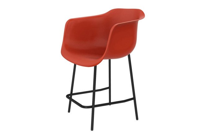 Изображение товара Стул SHT-ST31/S29-1 с подлокотниками 48.5х107х51.5 см, цвет сидушки красный, ножек чёрный муар