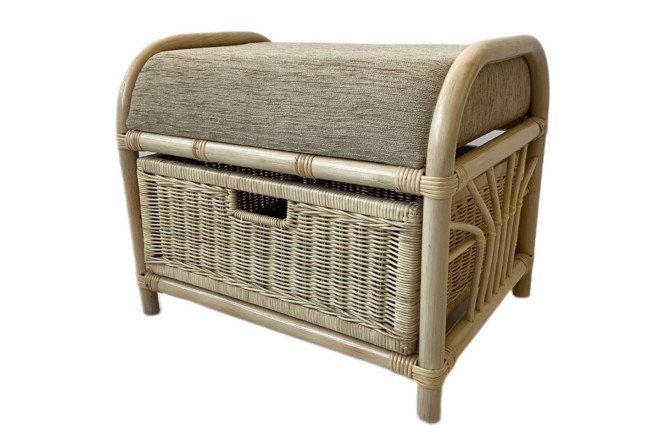 Изображение товара Пуф 12/20 цвет каркаса натуральный, сиденья бежевый