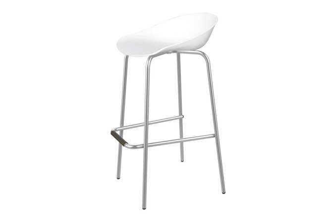 Изображение товара Стул барный SHT-ST19/S29 51х87.5х52.5 см, цвет сидушки белый, ножек хром лак