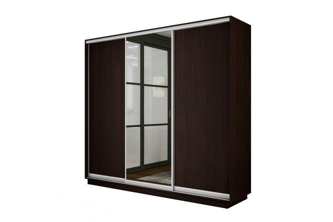 Изображение товара Шкаф-купе 3-дверный Slide-2 180х220х45 см венге серебро зеркало