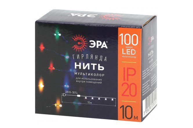 Изображение товара Гирлянда ЭРА Enin 10 м — светодиодная нить для праздничного декора