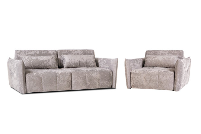 Изображение товара Комплект диван и кресло кровать Таип 2 серо песочный