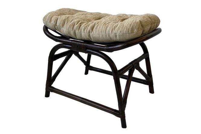 Изображение товара Пуф 12/22 цвет каркаса тёмно-коричневый, сиденья бежевый