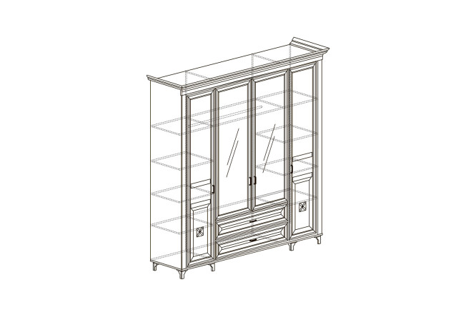 Виктория шкаф 4 дверный