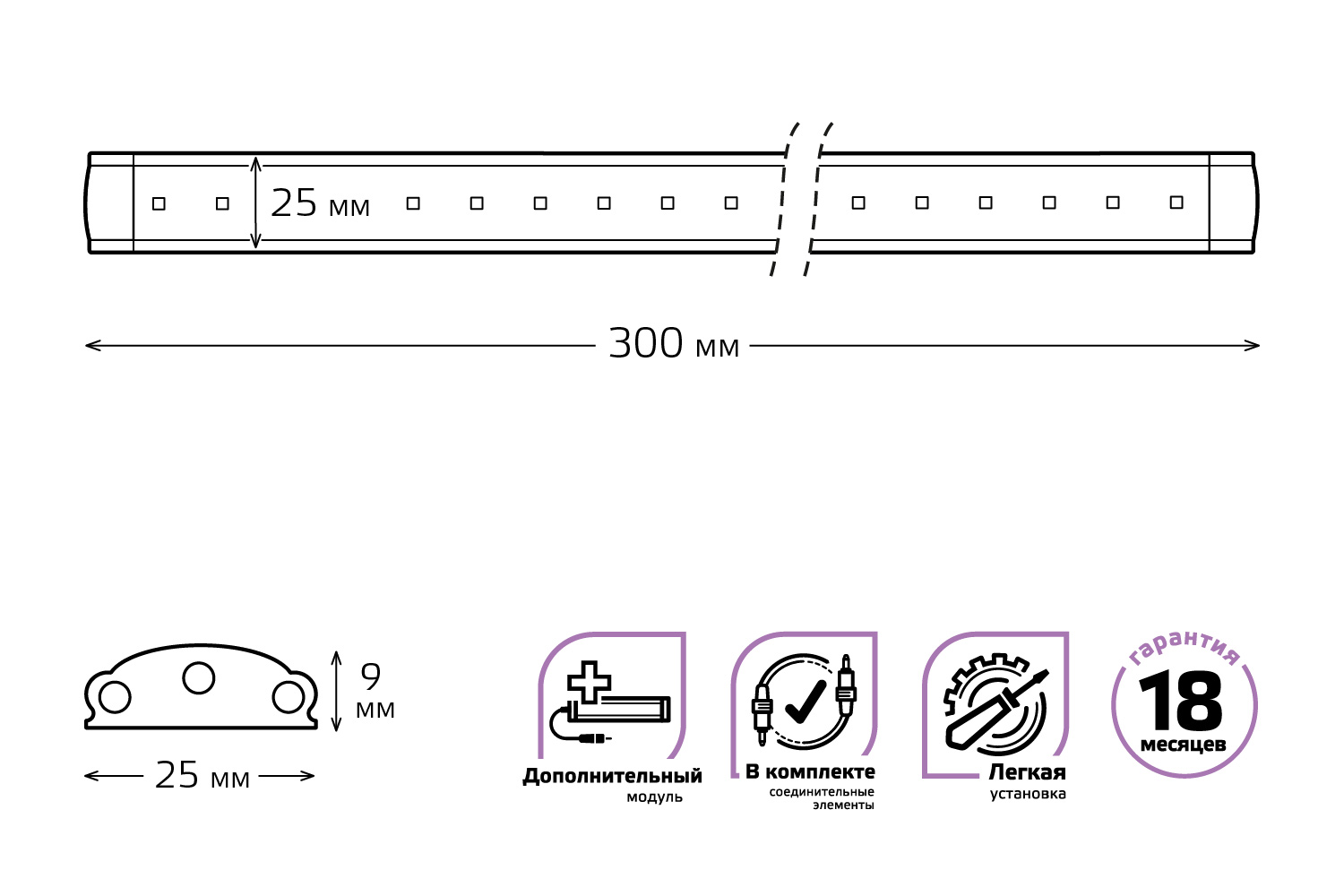 фото Светильник сенсорный модульный led f gauss