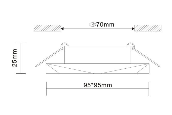 Светильник встраиваемый ST LUCE ST203 3 кв.м, 9.5x2.5x9.5 см, GU10
