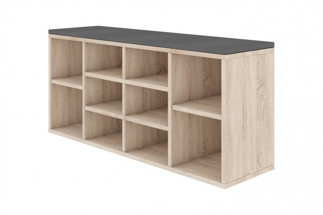 Изображение товара Тумба для обуви ПМ 104х48х30 см дуб Сонома антрацит практичная и стильная