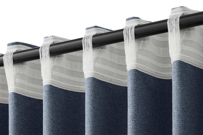 Штора на ленте ESTUDI BLANCO Mist 180х275 см, 1 шт., цвет серо-синий