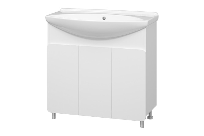 Изображение товара Тумба напольная Чегет 85 П-Чег-01085-011 с 3 дверьми 86 см, цвет каркаса белый, фасада белый