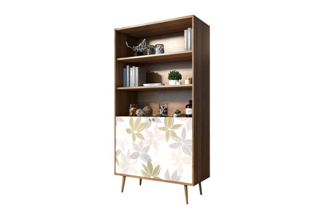 Изображение товара Стеллаж Berber 100х190х45 см из ЛДСП коричневый современная мебель для хранения