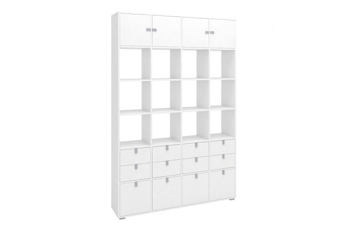 Изображение товара Стеллаж Bricks с дверцами и ящиками из ЛДСП для хранения и интерьера