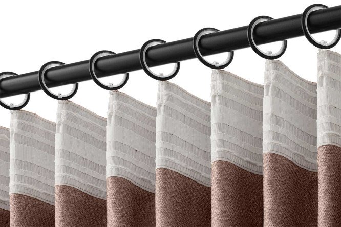 Фото 6 Штора ESTUDI BLANCO Hazel 180х300 см, 1 шт., цвет кофейный
