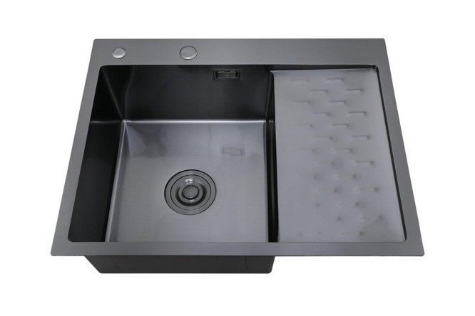 Мойка врезная с дозатором и крылом РМС MRK 6350BL-L 63х50х18 см