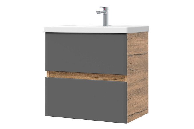 Изображение товара Подвесная тумба Sanstar Graffa 56.4 см графит софт дуб вотан