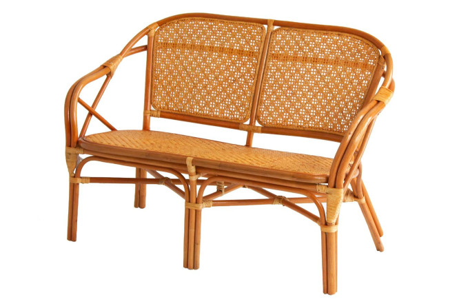 Изображение товара Диван 2-местный Петани цвет каркаса коньячный, мягких элементов бежевый