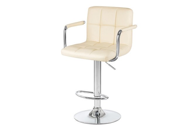 Изображение товара Стул барный DOBRIN Kruger Arm кремовый с хромированными ножками 51.5х92х49 см