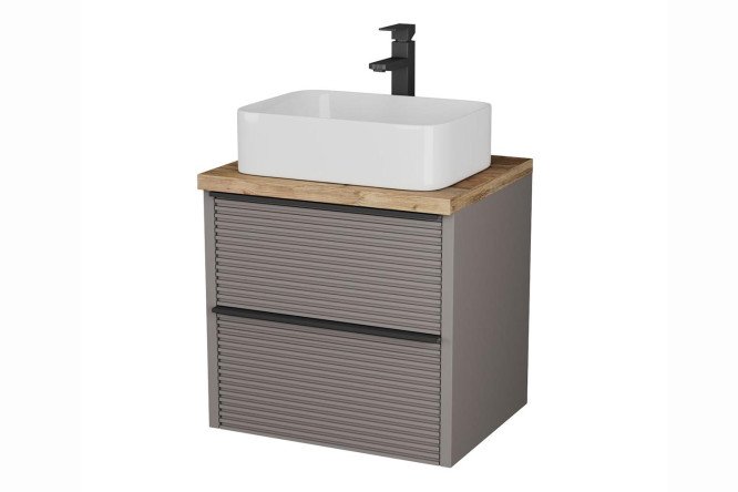 Изображение товара Тумба подвесная с раковиной Torno 64 см капучино матовая стильная и практичная