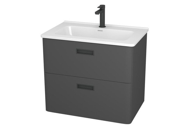 Изображение товара Тумба подвесная Tuscany 70 + раковина Rimini 70 7010 71 см, цвет каркаса графит матовый, фасада графит матовый