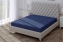 Простыня на резинке Stripe Premium Indigo Страйп-сатин 160х200 см