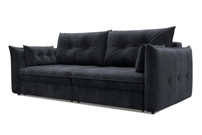 Изображение товара Диван-кровать Лига 100, тёмно-серый, велюровый, комфортный и практичный