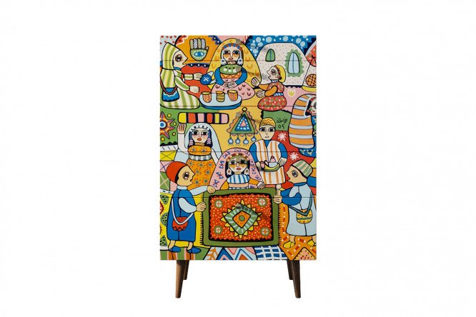 Изображение товара Комод Berber 70х120х45 см коричневый с принтом мебель для дома